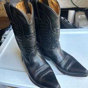Sancho black cowboy boots, size 38 (7.5)